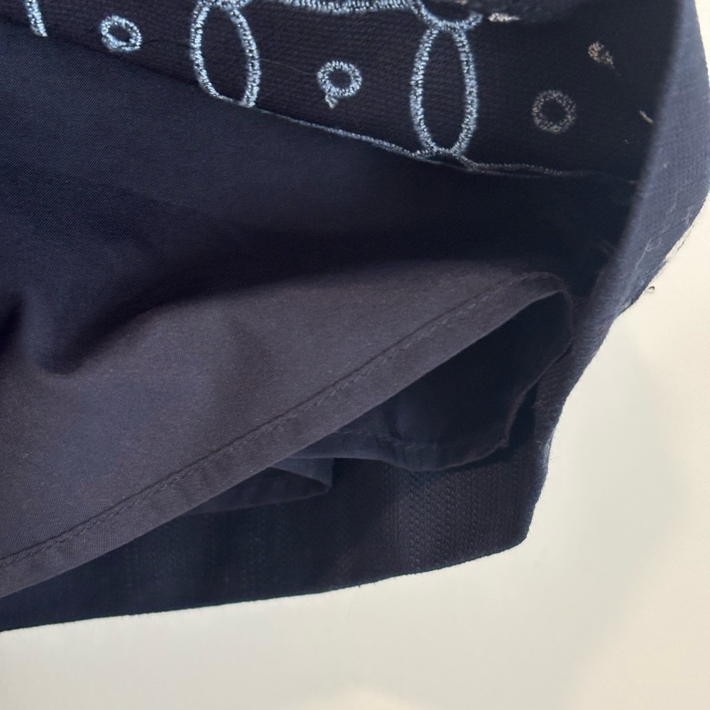 LOFT Navy and Black Embroidered Skirt - Picture 3 of 9
